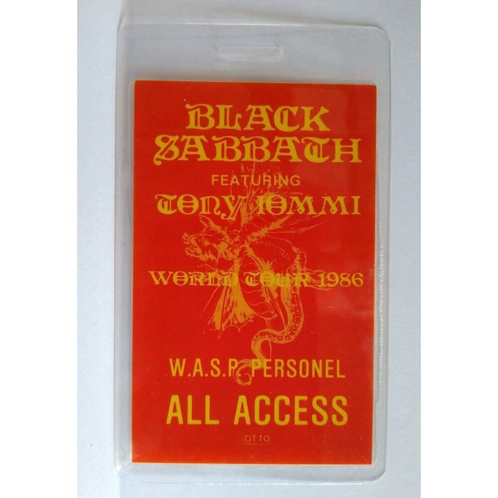 Black Sabbath Tony Iommi Backstage Pass Original 1986 W.A.S.P Seventh Star